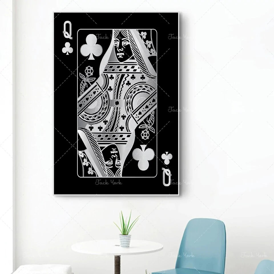 Abstract king Queen and Jack Decoration Poster