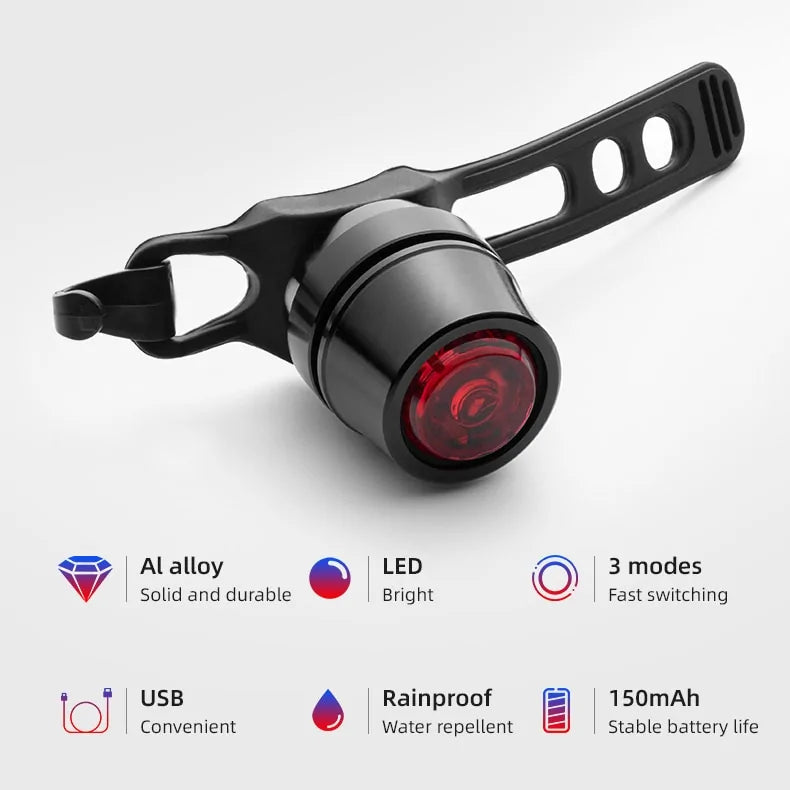 Bike Light Waterproof USB Rechargeable Tail light