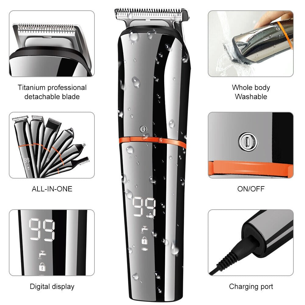 ✂️ Professional Hair Clippers & Cordless Beard Trimmer Set