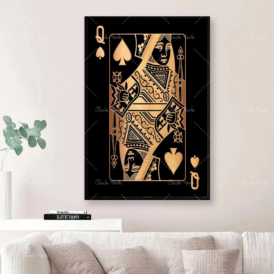Abstract king Queen and Jack Decoration Poster