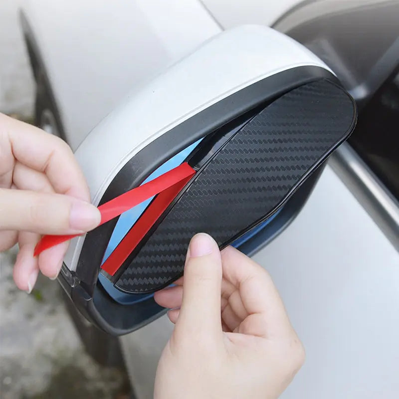 Universal Car Rearview Mirror Carbon Fiber Rain Cover
