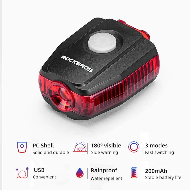 Bike Light Waterproof USB Rechargeable Tail light