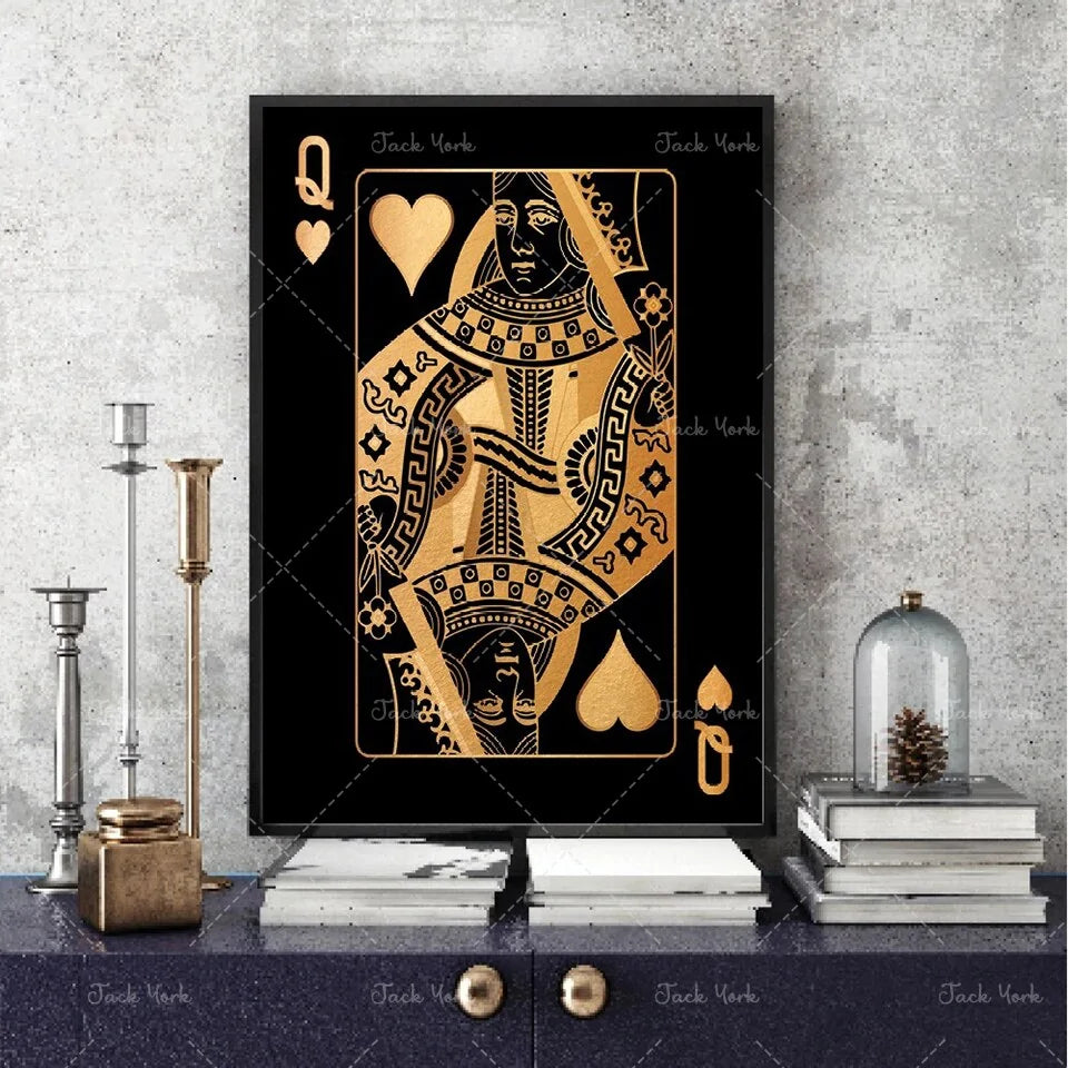 Abstract king Queen and Jack Decoration Poster