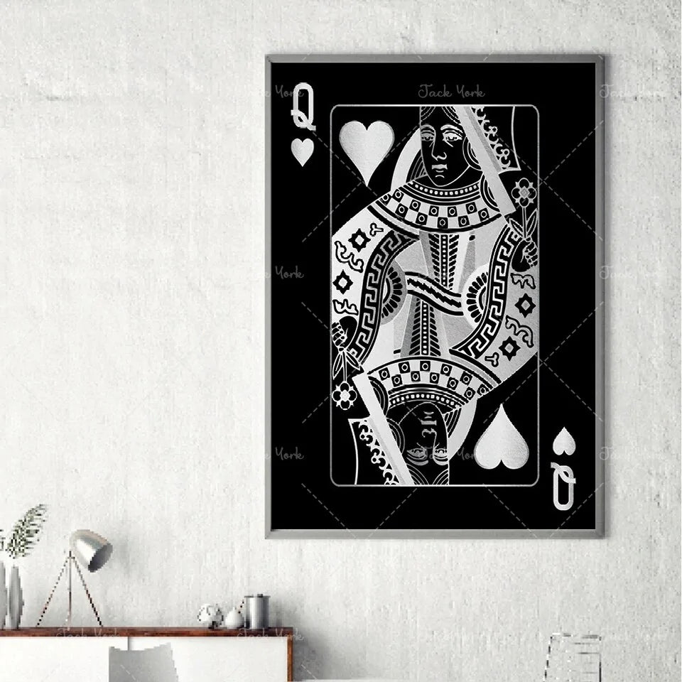 Abstract king Queen and Jack Decoration Poster