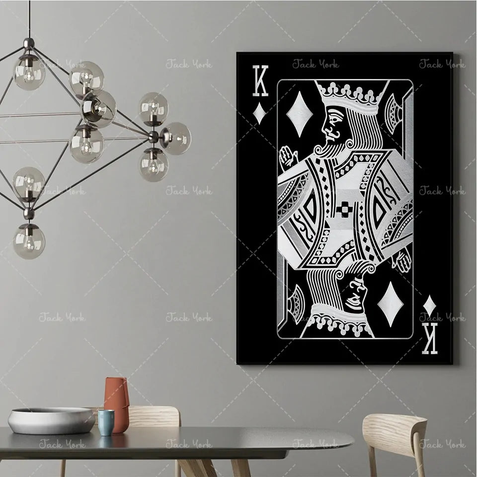 Abstract king Queen and Jack Decoration Poster