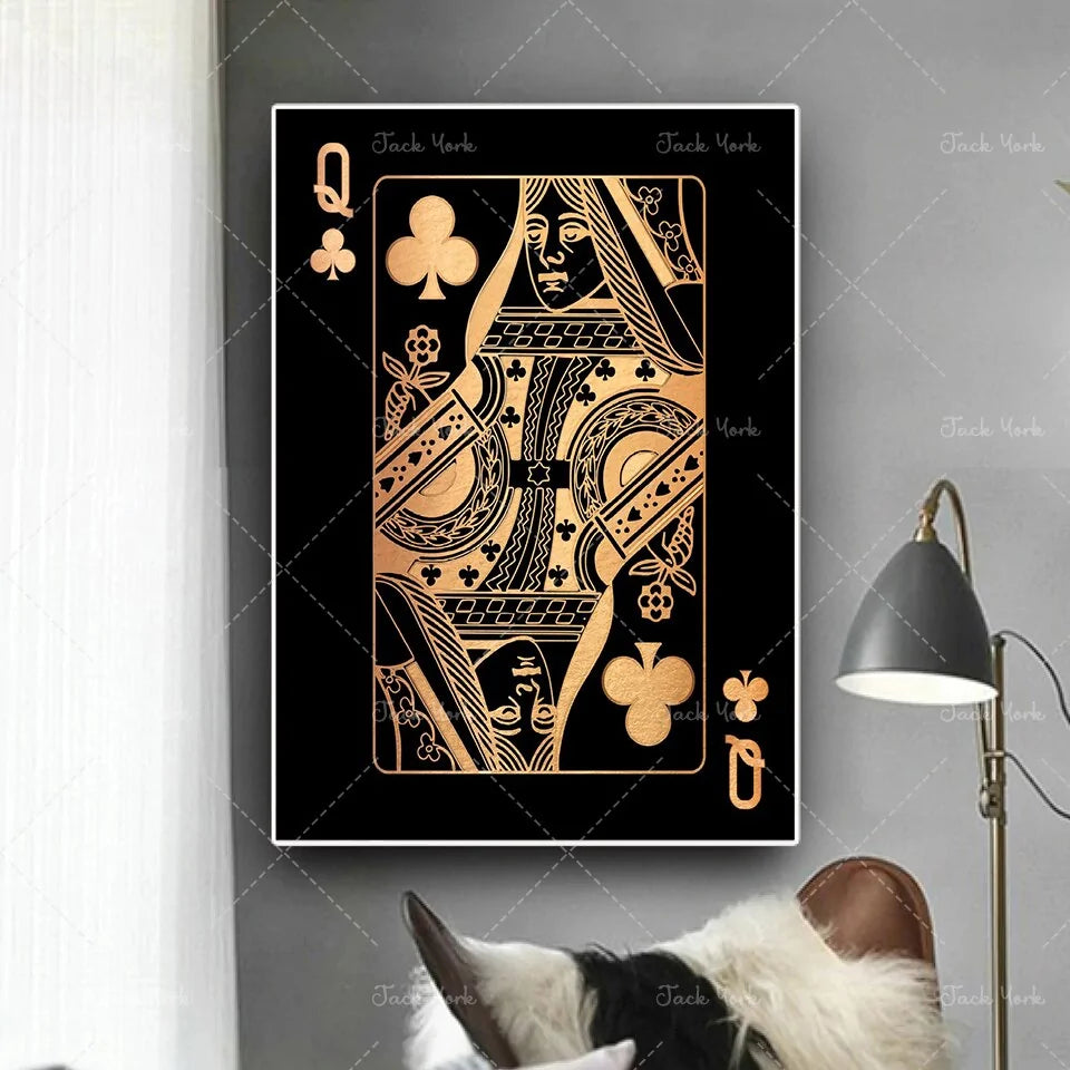 Abstract king Queen and Jack Decoration Poster