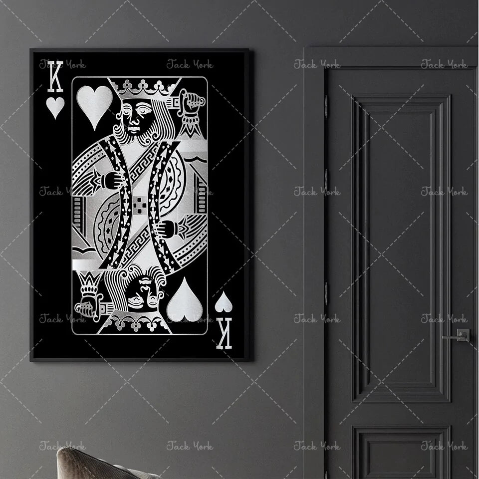 Abstract king Queen and Jack Decoration Poster