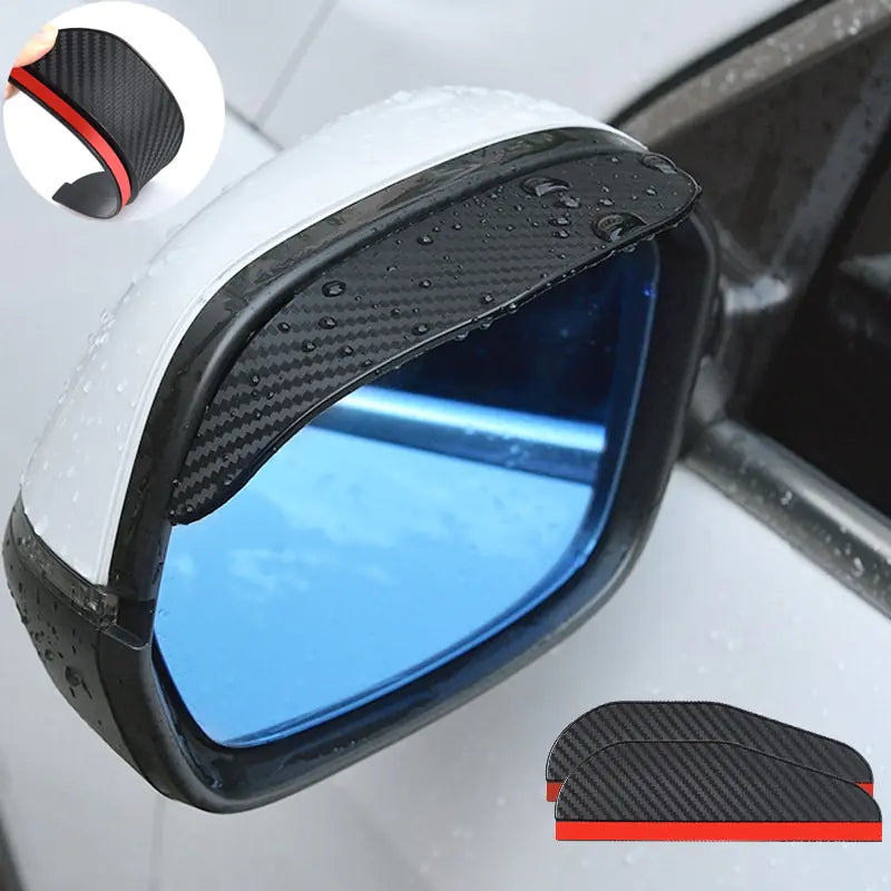 Universal Car Rearview Mirror Carbon Fiber Rain Cover