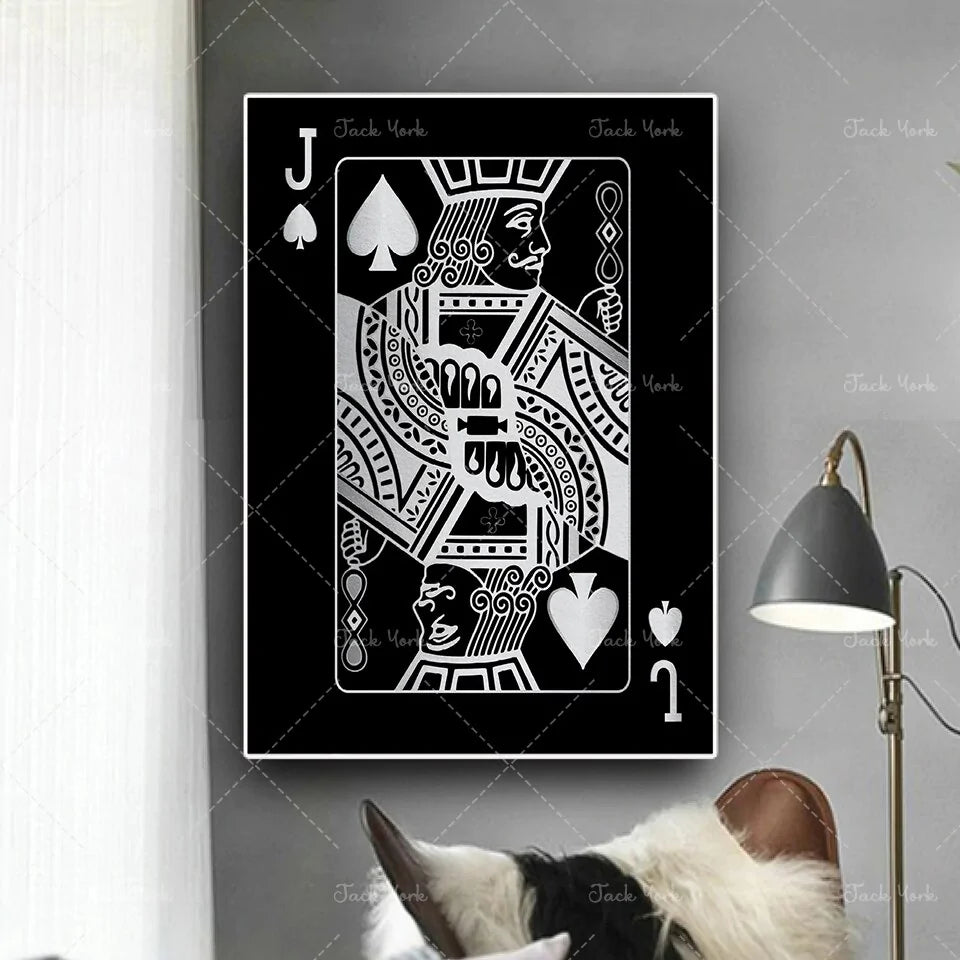 Abstract king Queen and Jack Decoration Poster