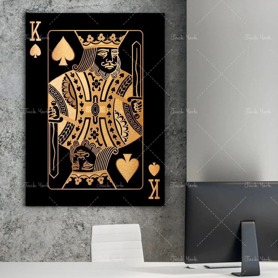 Abstract king Queen and Jack Decoration Poster