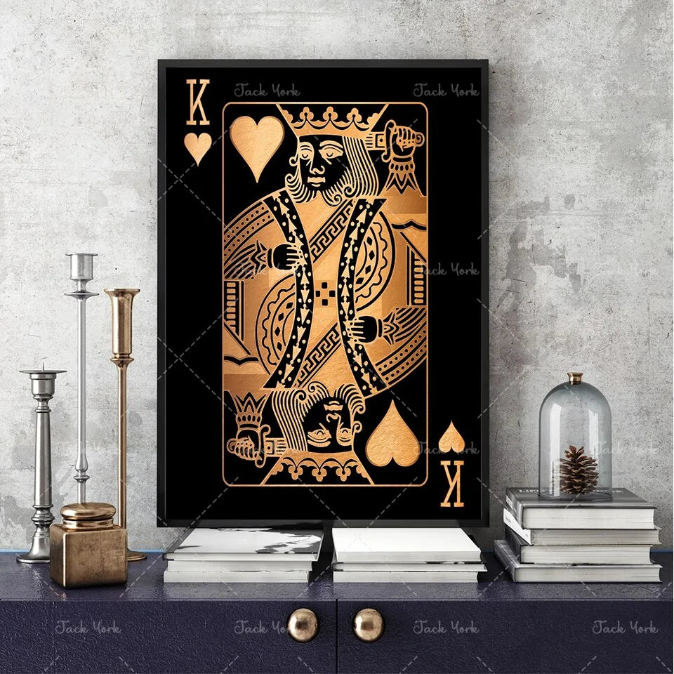 Abstract king Queen and Jack Decoration Poster