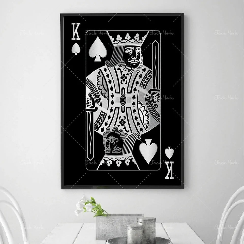 Abstract king Queen and Jack Decoration Poster