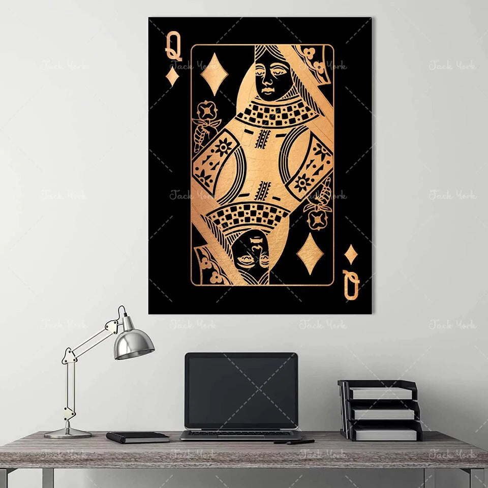 Abstract king Queen and Jack Decoration Poster