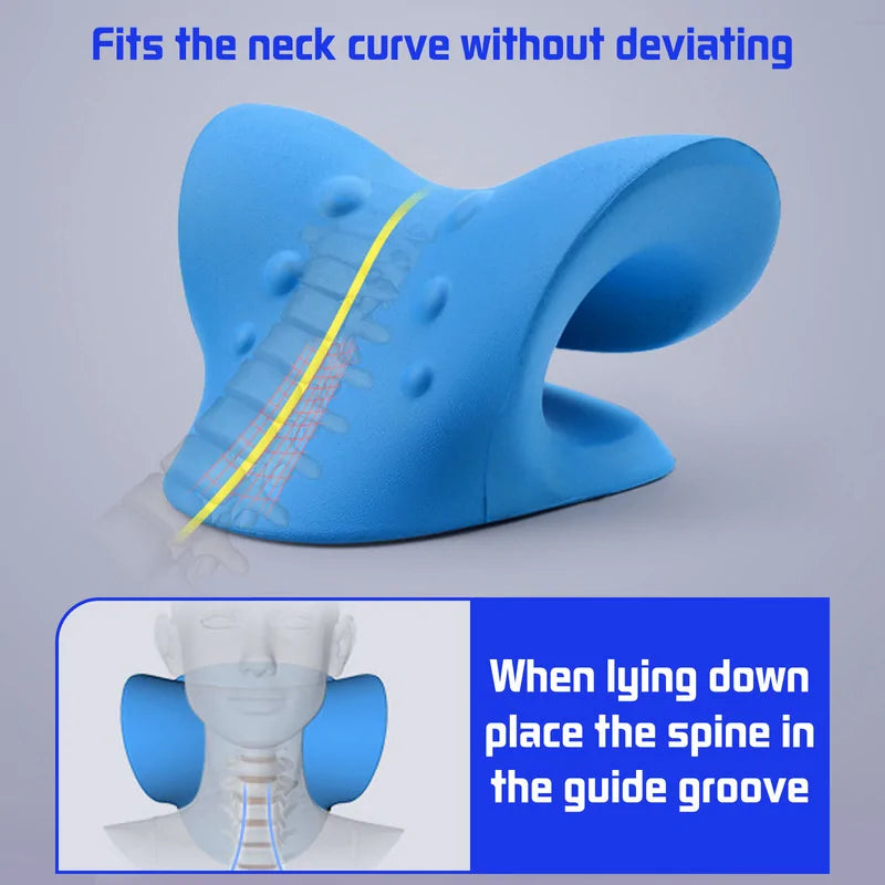 Neck and Shoulder Relaxer, Cervical Traction Device for TMJ Pain Relief and Cervical Spine Alignment, Chiropractic Pillow Neck Stretcher