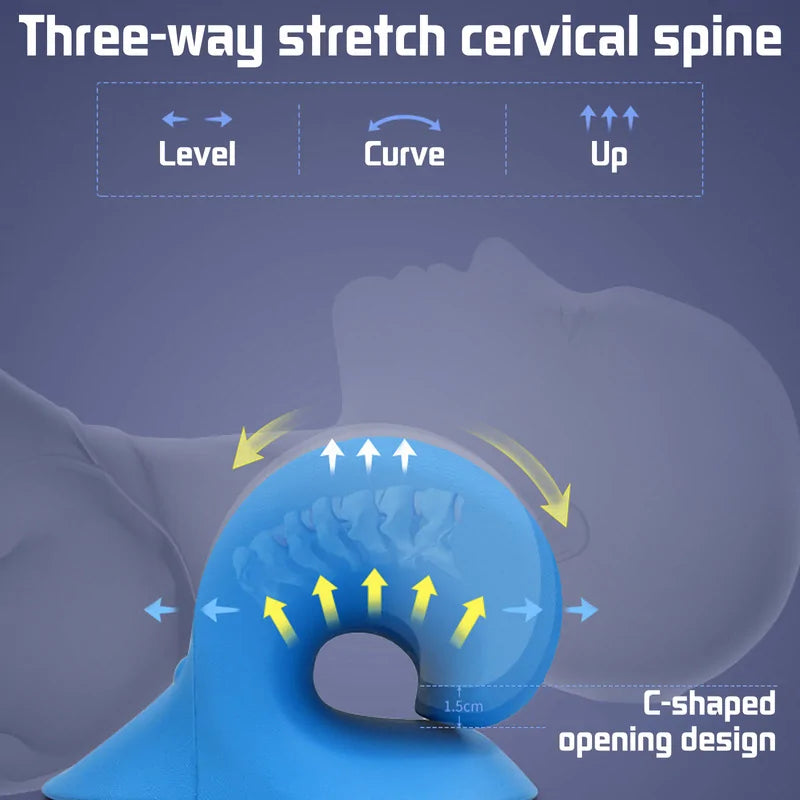 Neck and Shoulder Relaxer, Cervical Traction Device for TMJ Pain Relief and Cervical Spine Alignment, Chiropractic Pillow Neck Stretcher
