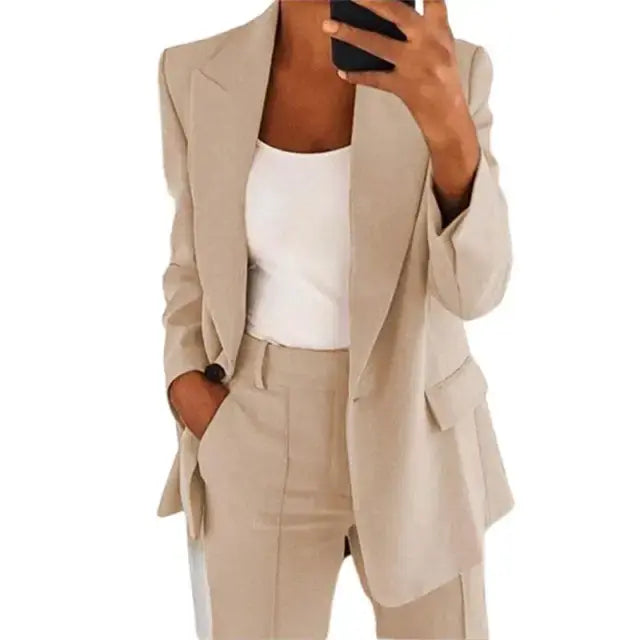 Solid Color Blazer Long Sleeve