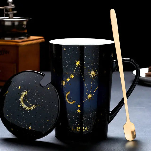 Collector's 12 Constellations Creative Mug With Spoon Giftset