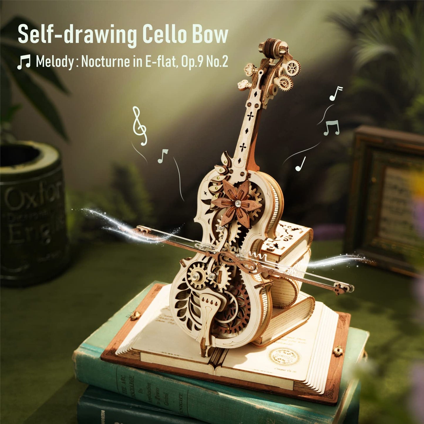 🎼 Robotime ROKR Magic Cello – Mechanical Music Box 3D Wooden Puzzle