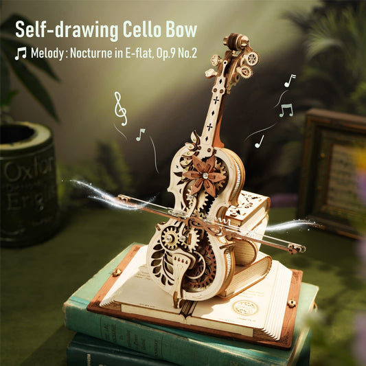 🎼 Robotime ROKR Magic Cello – Mechanical Music Box 3D Wooden Puzzle