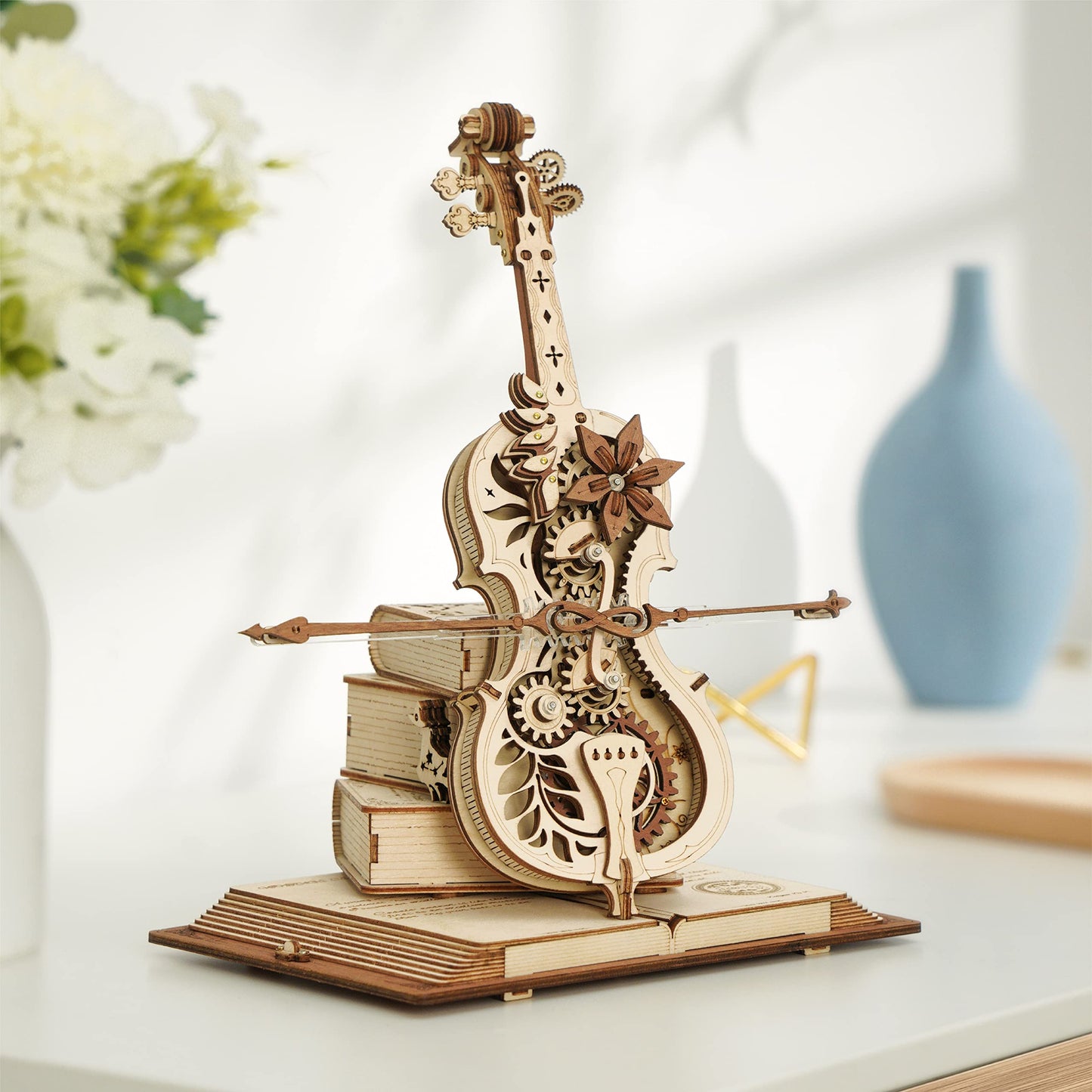 🎼 Robotime ROKR Magic Cello – Mechanical Music Box 3D Wooden Puzzle