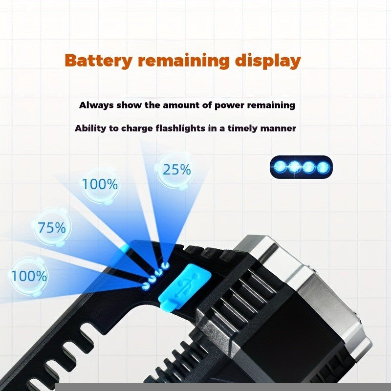 🔦 7 LED Flashlight COB Torch – Rechargeable Waterproof Work Light