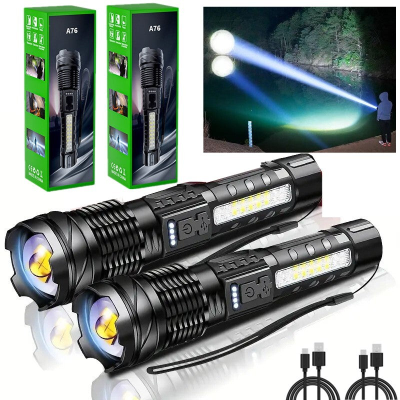 🔦 Rechargeable LED Flashlight – Zoomable Tactical Torch