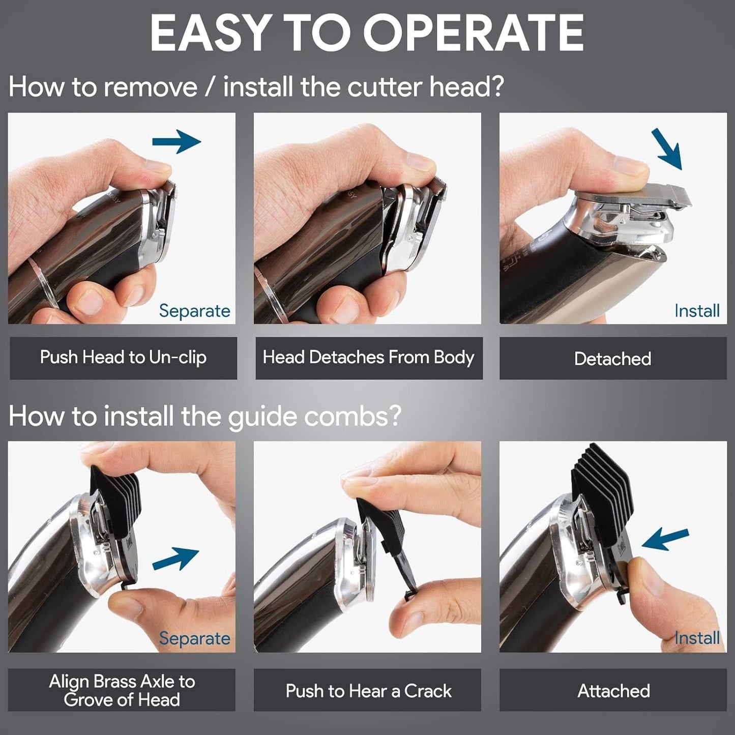 ✂️ Professional Hair Clippers & Cordless Beard Trimmer Set