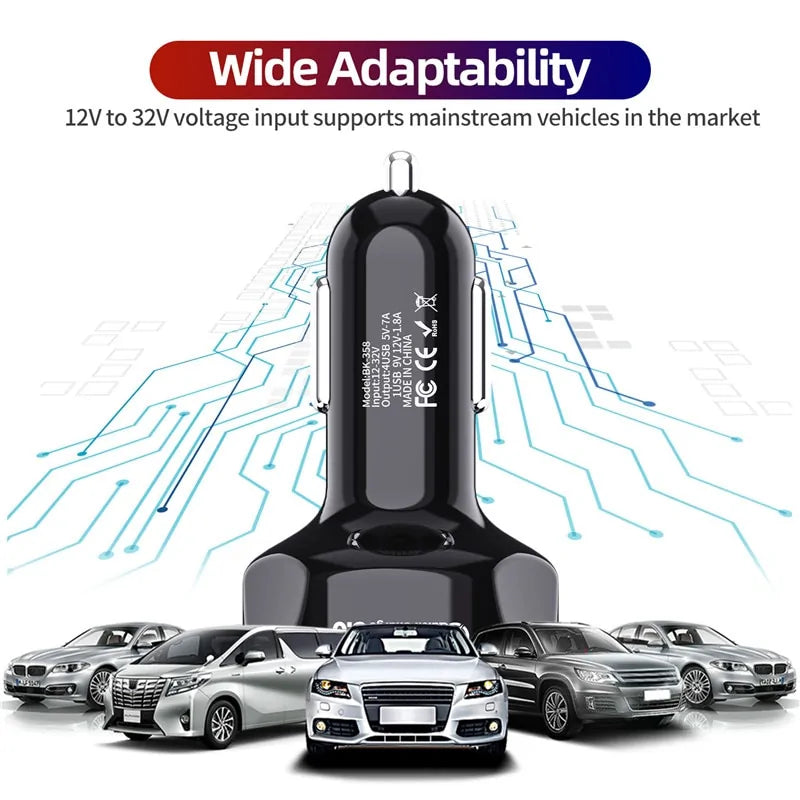 USLION 4-Port USB Car Charger: Quick 48W Charging