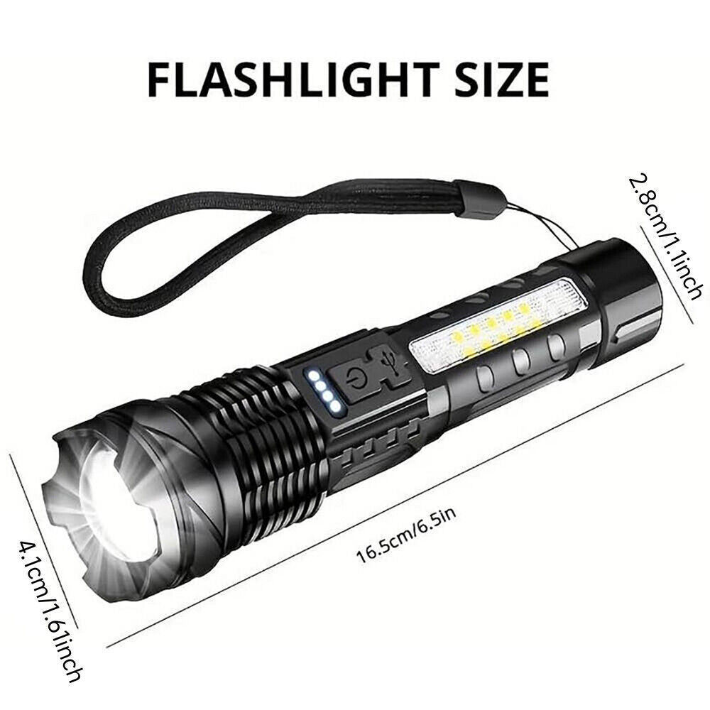 🔦 Rechargeable LED Flashlight – Zoomable Tactical Torch