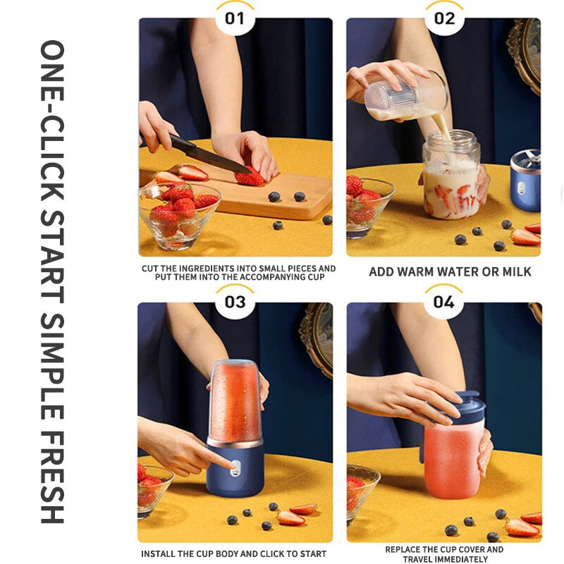 🥤 Electric Juice Maker – Portable Blender & Smoothie Mini Juicer (400ml)