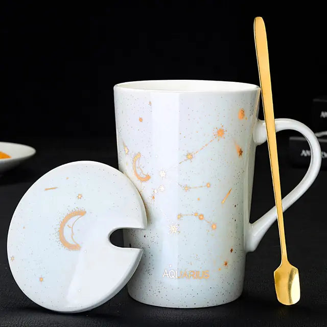 Collector's 12 Constellations Creative Mug With Spoon Giftset