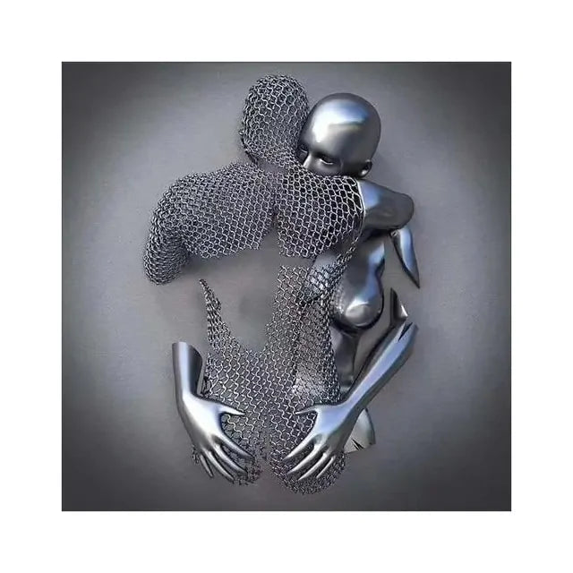 Metal Figure Statue Art Canvas Painting