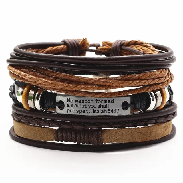 Leather Bracelets Men Bangles