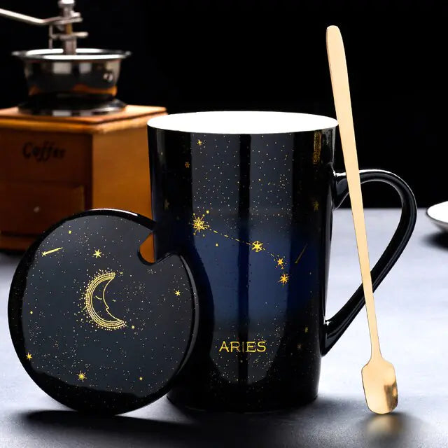 Collector's 12 Constellations Creative Mug With Spoon Giftset