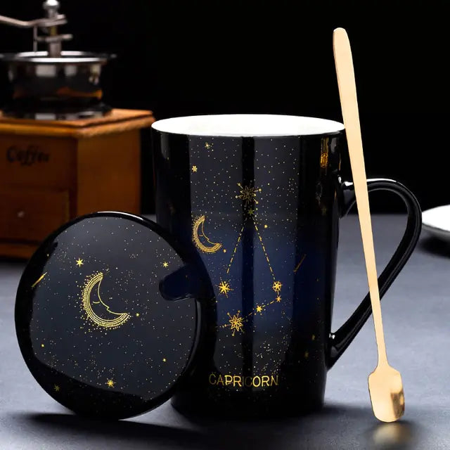 Collector's 12 Constellations Creative Mug With Spoon Giftset