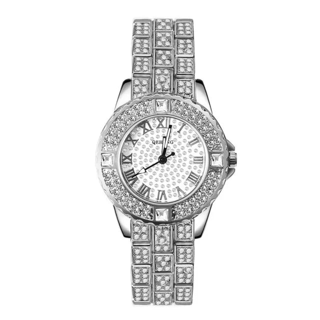 Diamond Crystals Watch and Bracelet Set