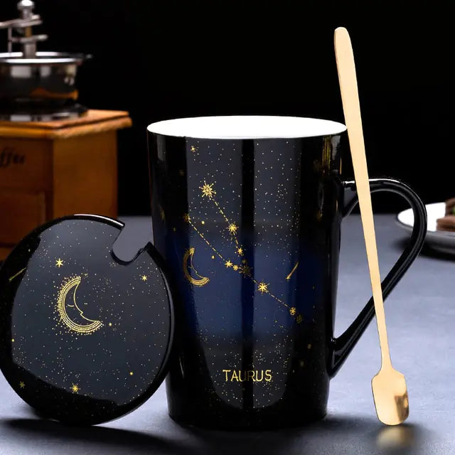 Collector's 12 Constellations Creative Mug With Spoon Giftset