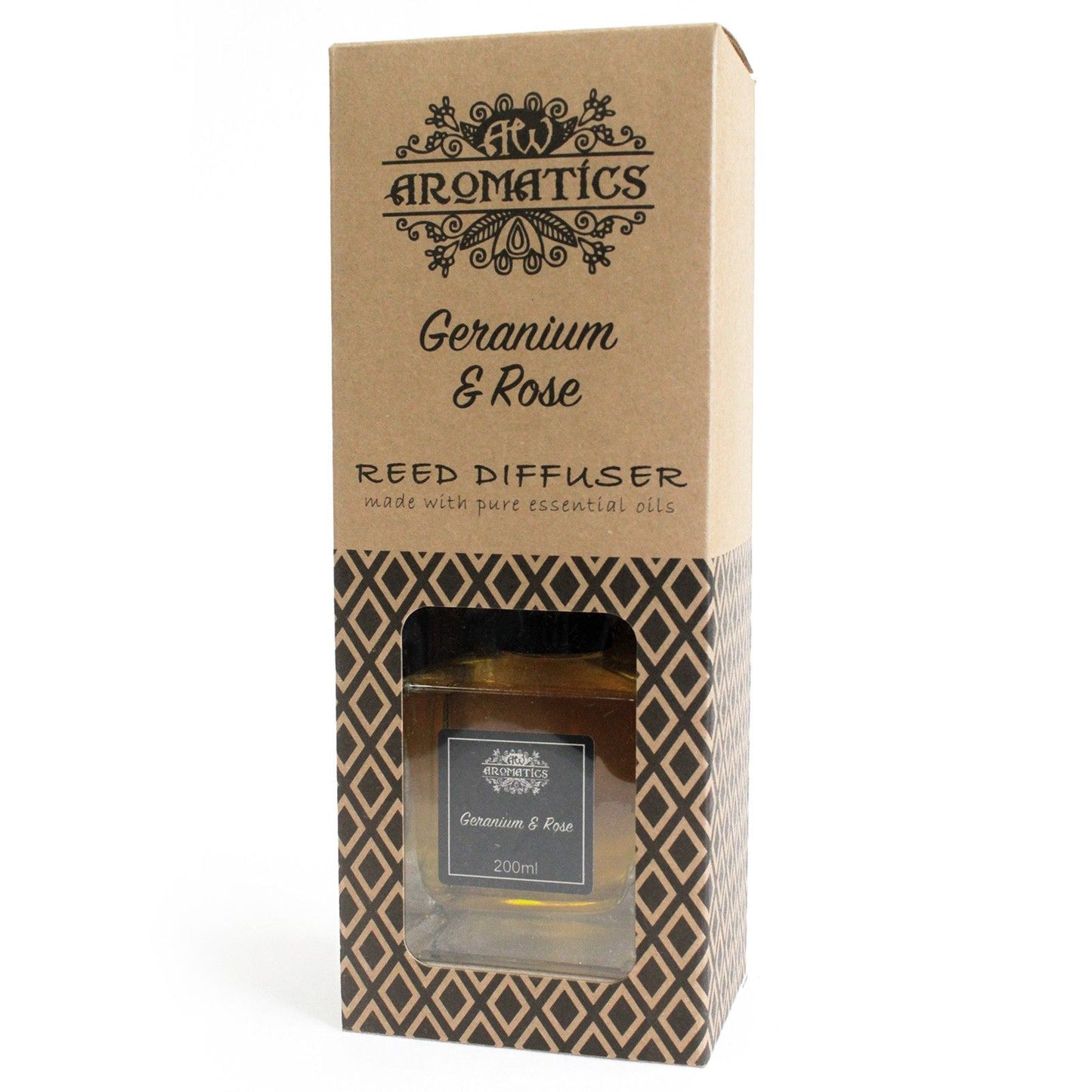 🌸 200ml Geranium & Rose Essential Oil Reed Diffuser