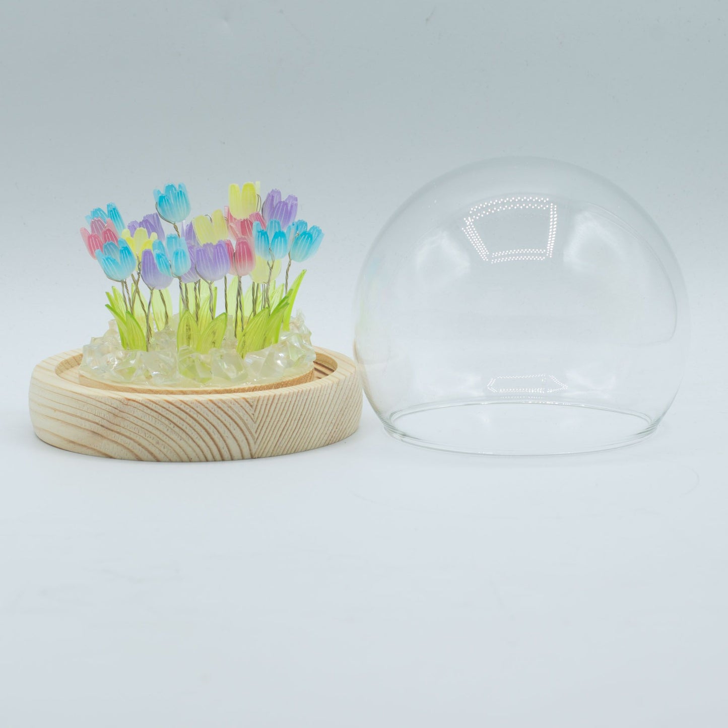 Floral Glow Garden Dome – 20 Multi Tulips (LED USB)