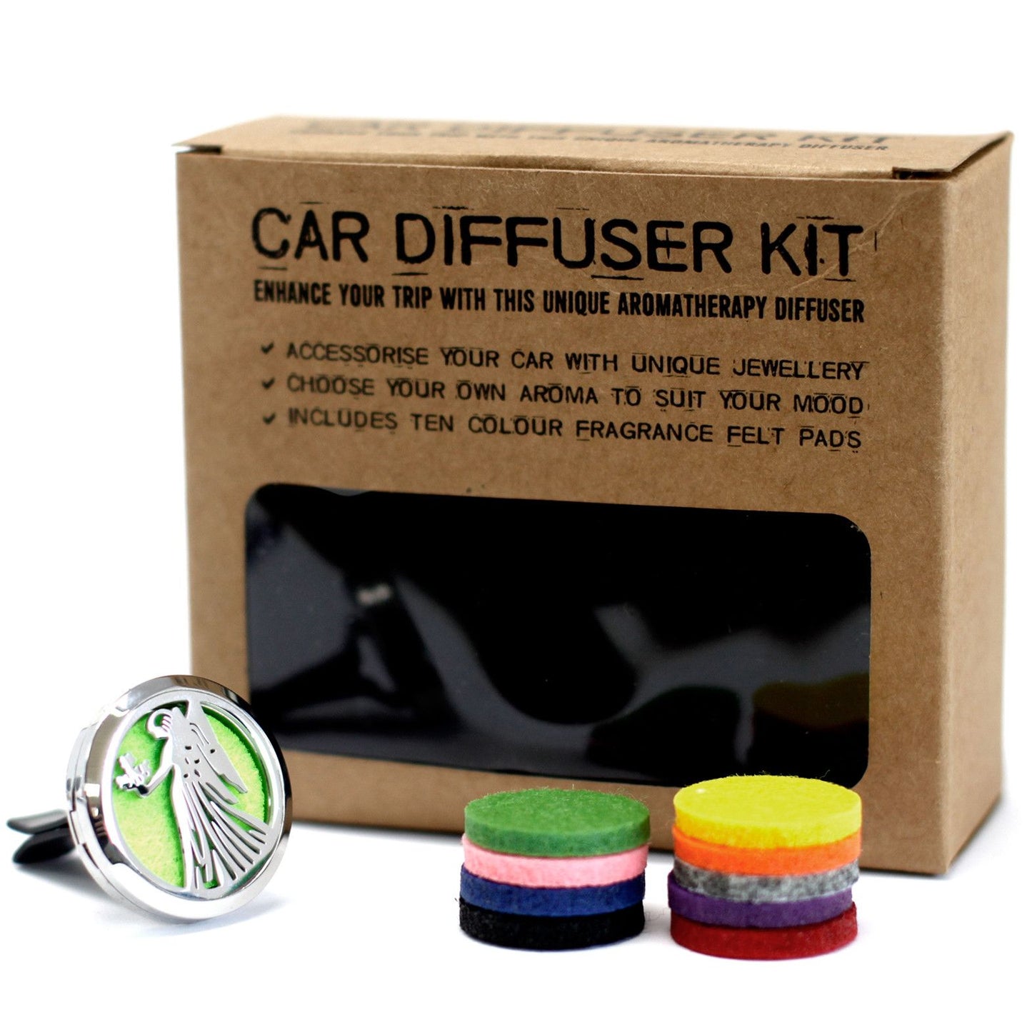 🚘 Car Diffuser Kit – Guardian Angel 30mm (with 10 felt pads)
