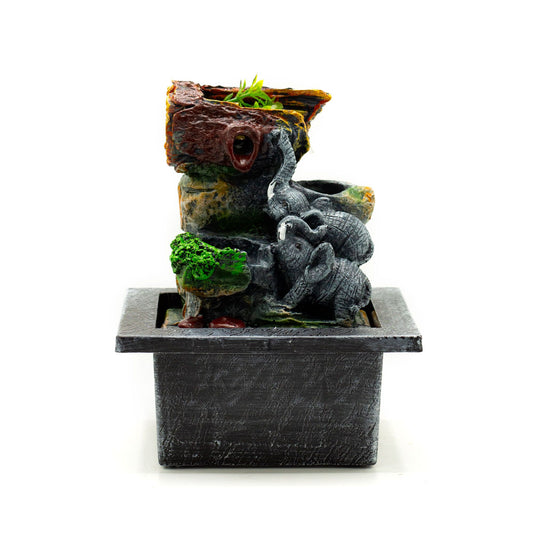 🐘 Tabletop Water Feature – 20cm Elephant in Love