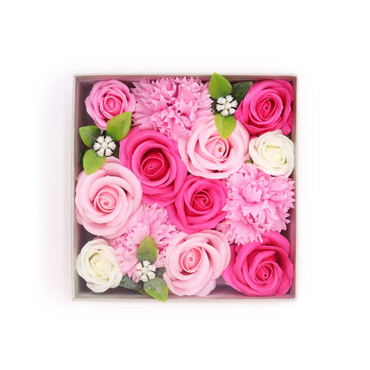 🎀 Square Soap Flower Box – Baby Blessings (Pinks)