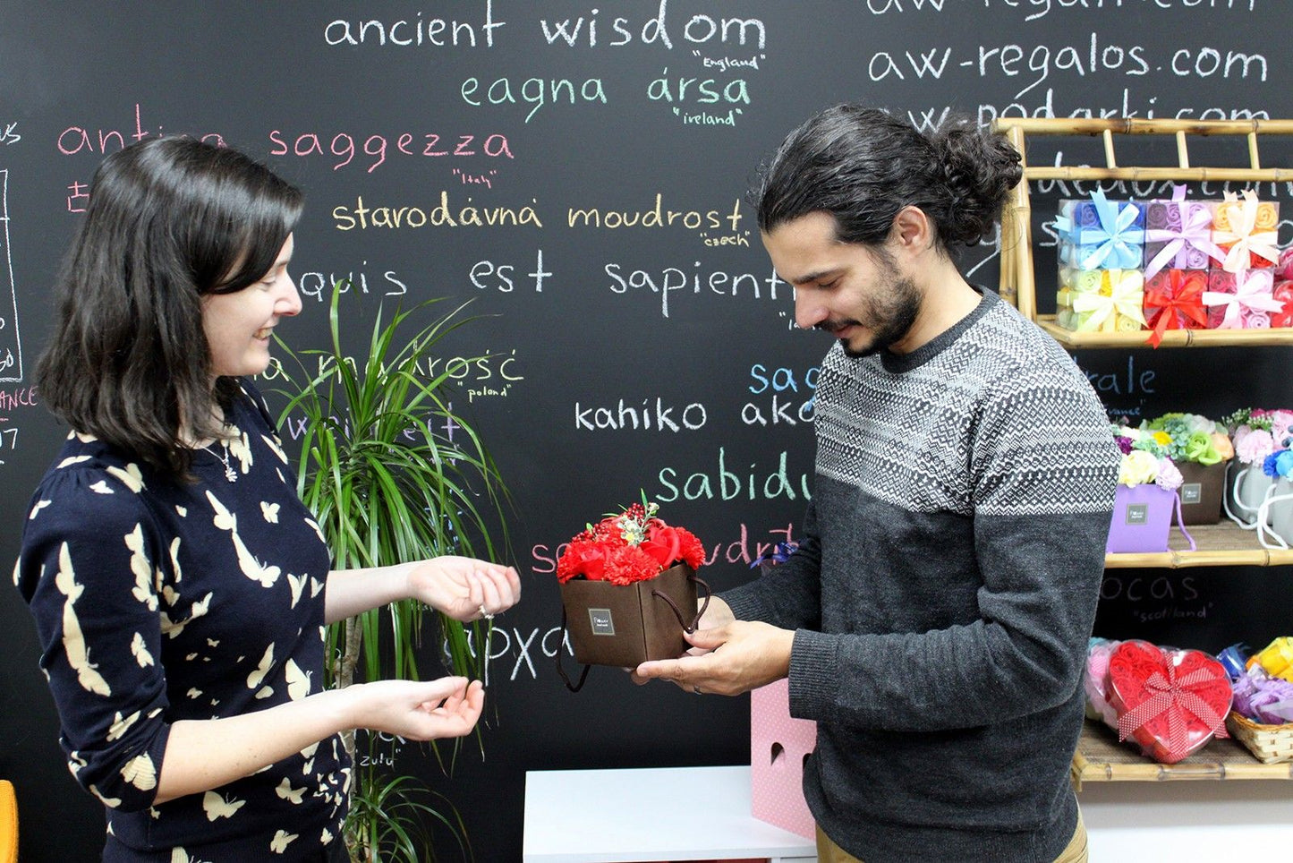 ❤️ Soap Flower Bouquet – Red Rose & Carnation