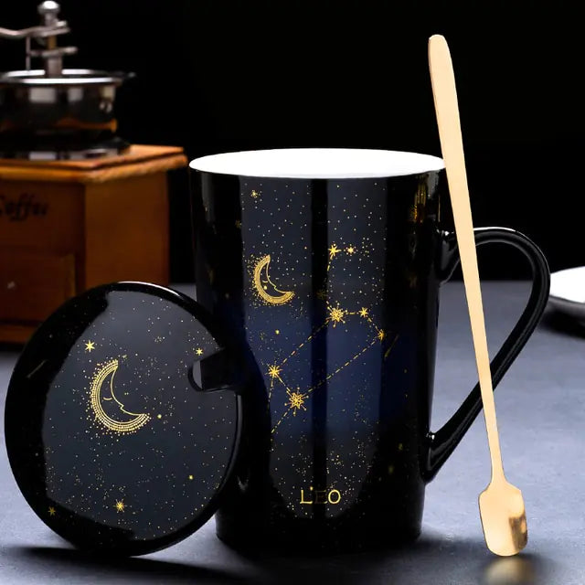 Collector's 12 Constellations Creative Mug With Spoon Giftset