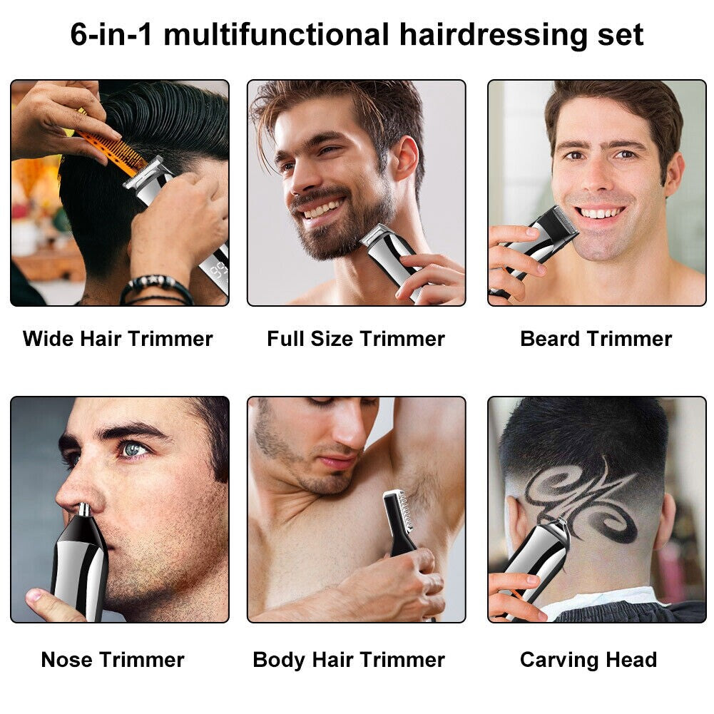 ✂️ Professional Hair Clippers & Cordless Beard Trimmer Set