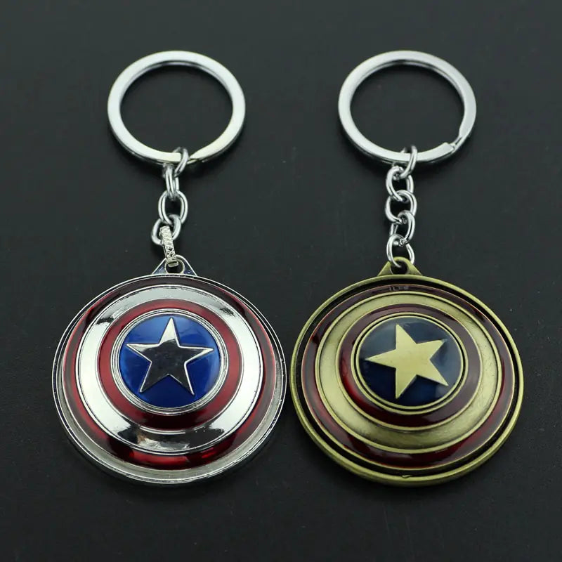 Marvel Hero Captain America Shield Keychain Car Key Holder