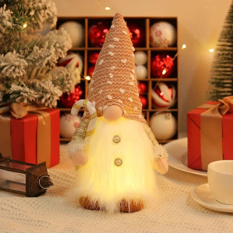 Christmas Doll Elf Sequin Gnome With Led Light