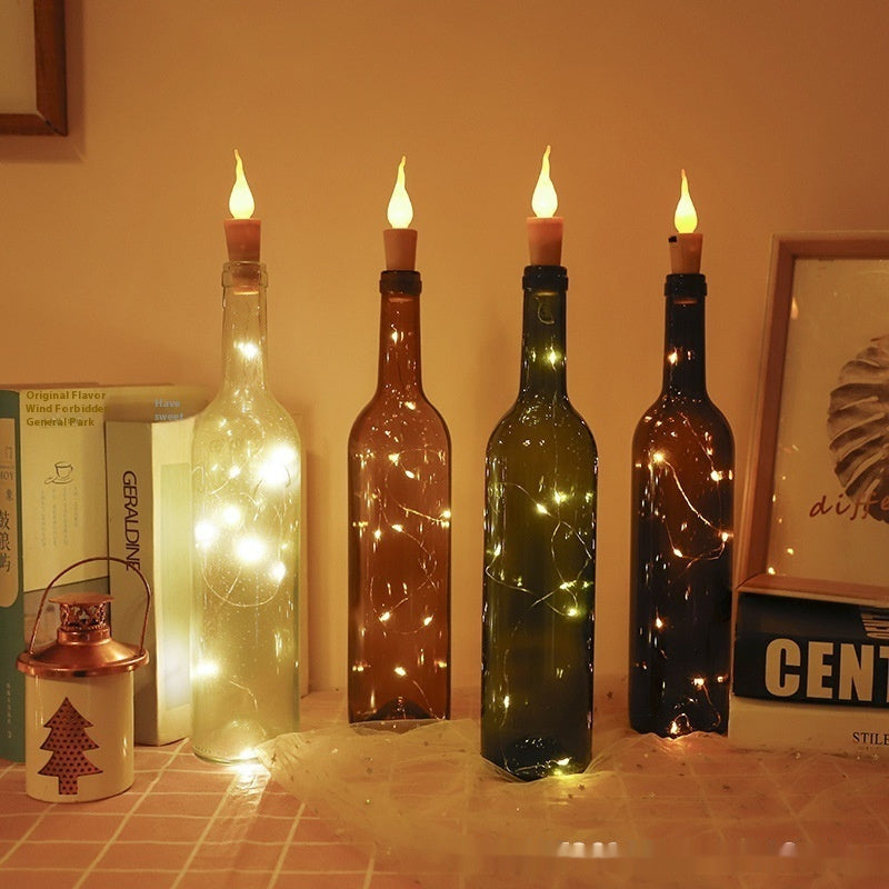 ✨ LED Candle Bottle Stopper – Flashing Light Strip