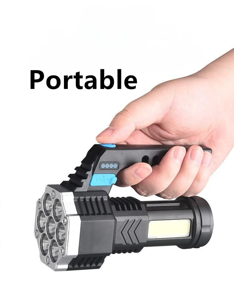 🔦 7 LED Flashlight COB Torch – Rechargeable Waterproof Work Light