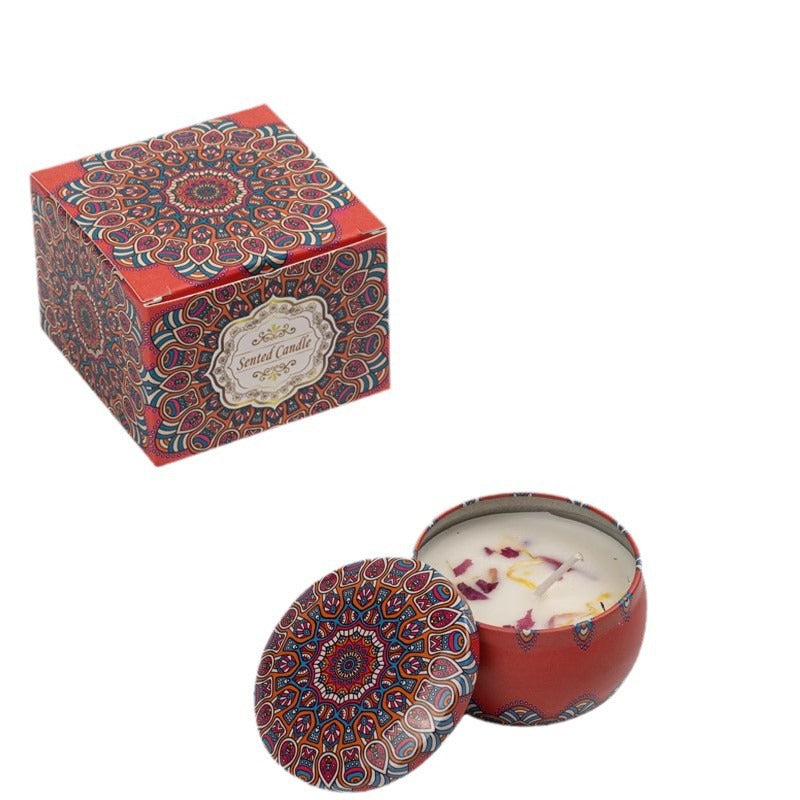🕯️ Tinplate Box Jar Aromatherapy Candle – Relaxation & Style